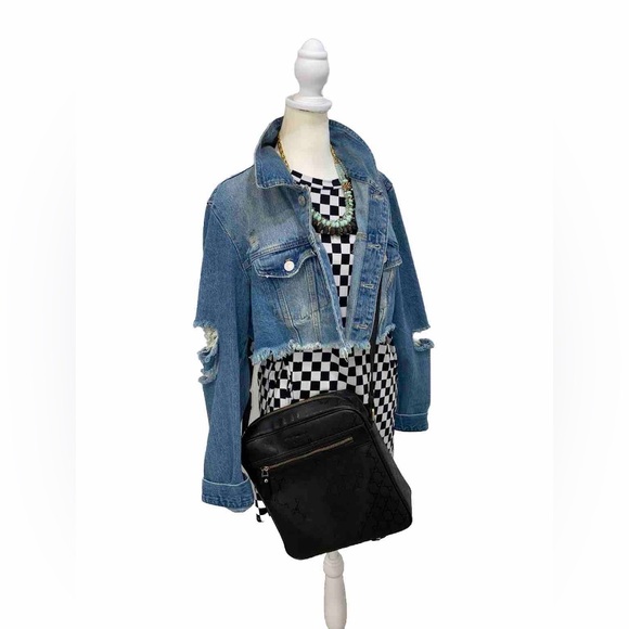 Forever 21 Black White Checkerboard Print Mini T-Shirt Dress-Size M - Picture 5 of 17